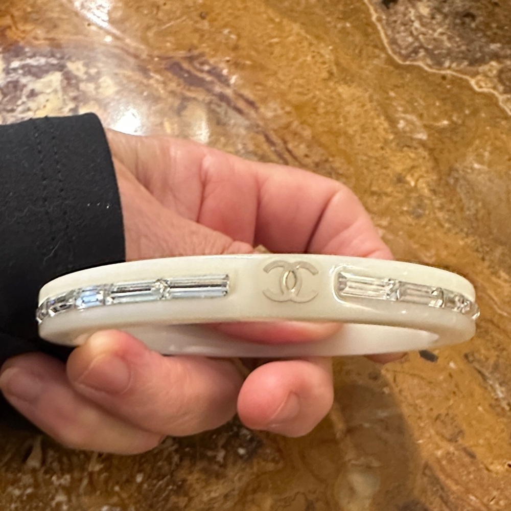 CHANEL White and Silver Bracelet